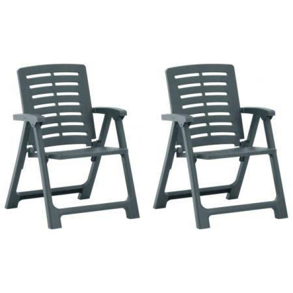 Garden Chairs 2 Pcs Plastic Green