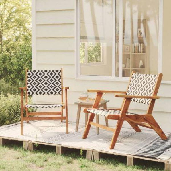 Garden Chairs 2 Pcs Solid Acacia Wood