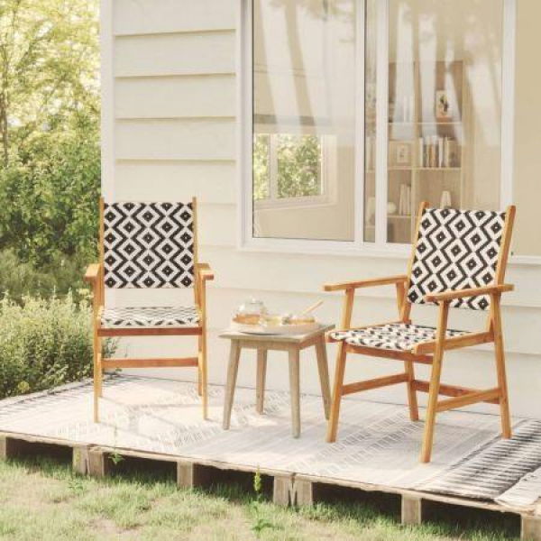 Garden Chairs 2 Pcs Solid Acacia Wood