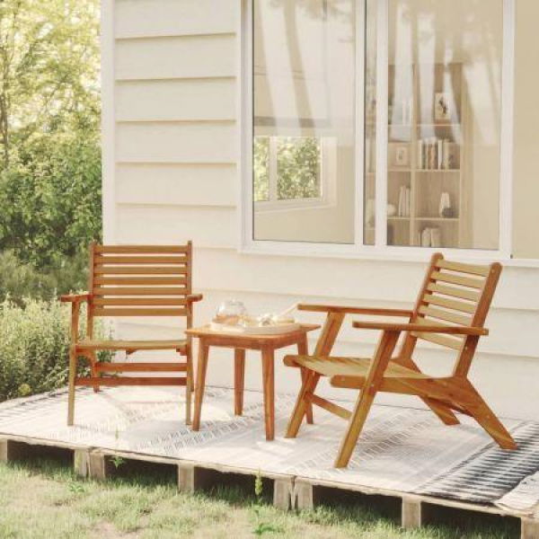 Garden Chairs 2 Pcs Solid Wood Acacia