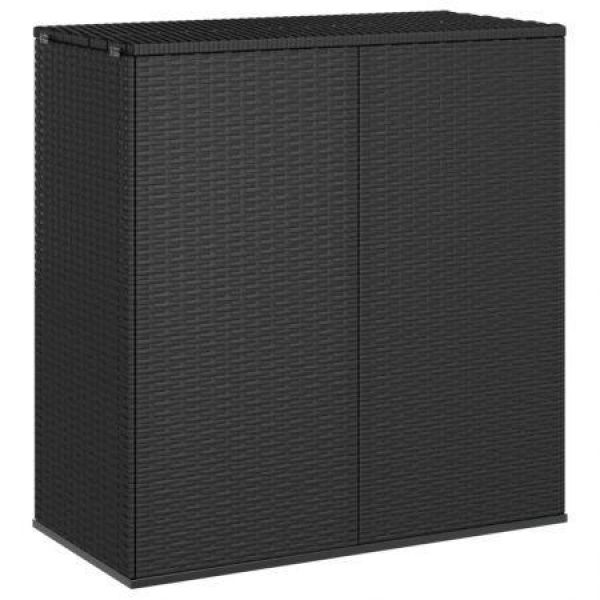 Garden Cushion Box PE Rattan 100x49x103.5 Cm Black.