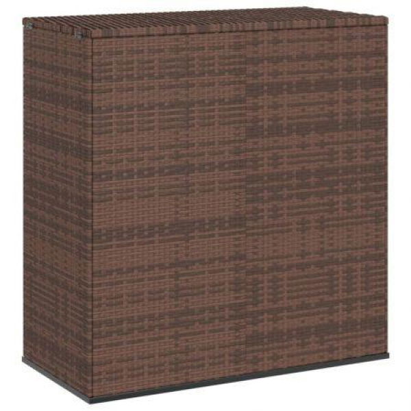 Garden Cushion Box PE Rattan 100x49x103.5 Cm Brown.