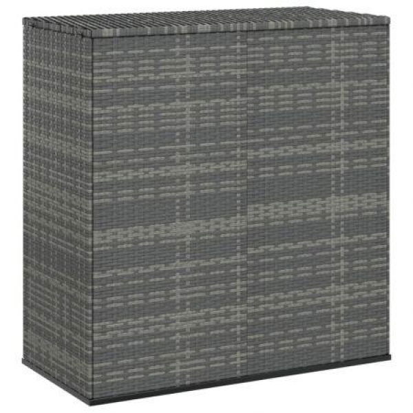 Garden Cushion Box PE Rattan 100x49x103.5 Cm Gray