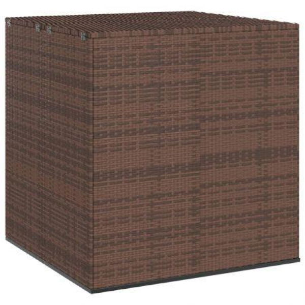 Garden Cushion Box PE Rattan 100x97.5x104 Cm Brown