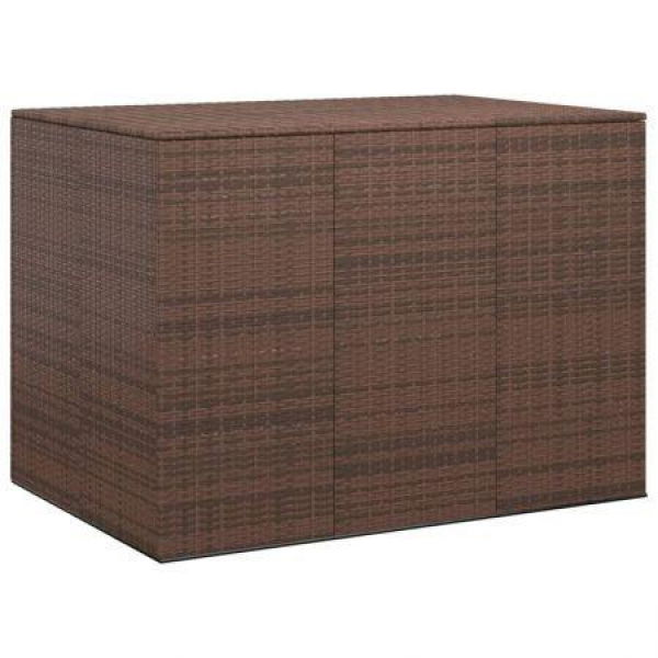 Garden Cushion Box PE Rattan 145x100x103 Cm Brown