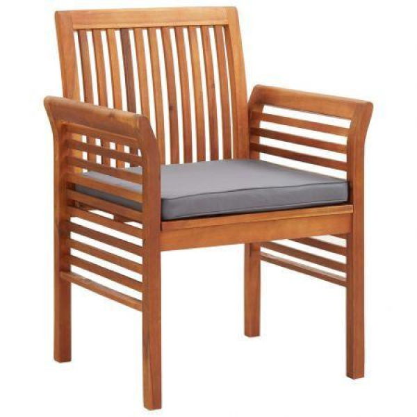 Garden Dining Chair With Cushion Solid Acacia Wood