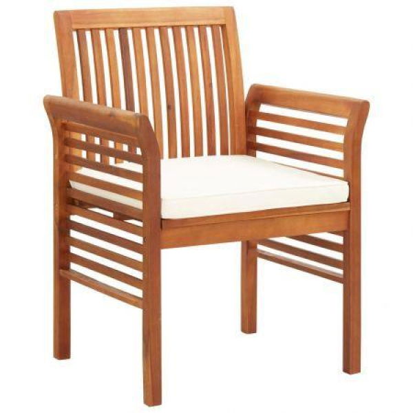 Garden Dining Chair With Cushion Solid Acacia Wood