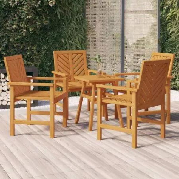 Garden Dining Chairs 4 pcs Solid Wood Acacia