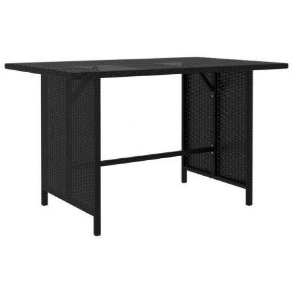 Garden Dining Table Black 110x70x65 Cm Poly Rattan