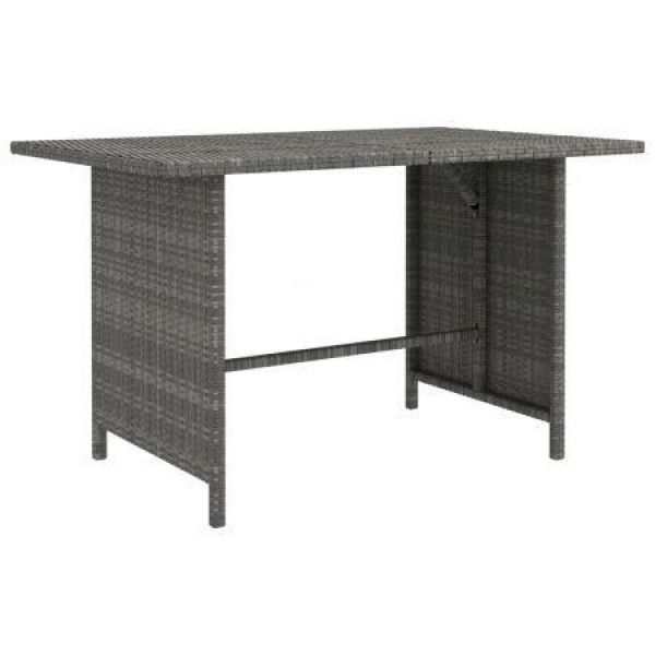 Garden Dining Table Grey 110x70x65 Cm Poly Rattan