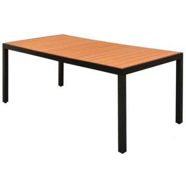 Garden Dining Table WPC Aluminium 185x90x74 Cm Brown