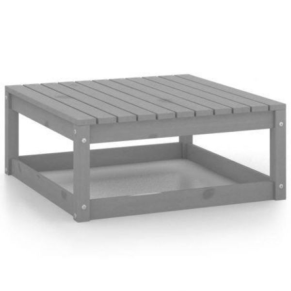 Garden Footstool 70x70x30 Cm Grey Solid Pinewood