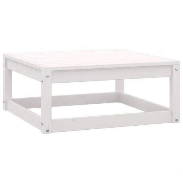 Garden Footstool 70x70x30 Cm White Solid Pinewood