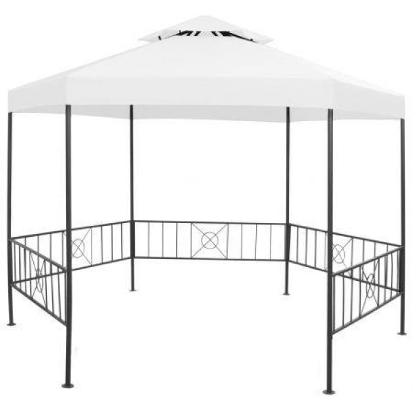 Garden Gazebo 323x275x265 Cm White 180 G/m².