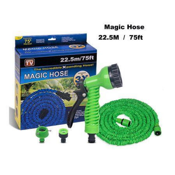Garden Hose 75ft (22.5M) Flexible Expanding Hose With Free Water Spray Nozzle.