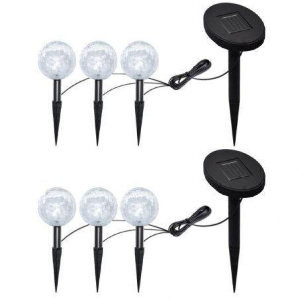 Garden Lights 6 Pcs LED With Spike Anchors & Solar Panels.