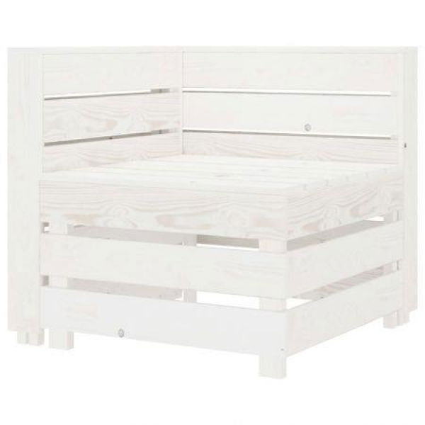 Garden Pallet Corner Sofa White Wood