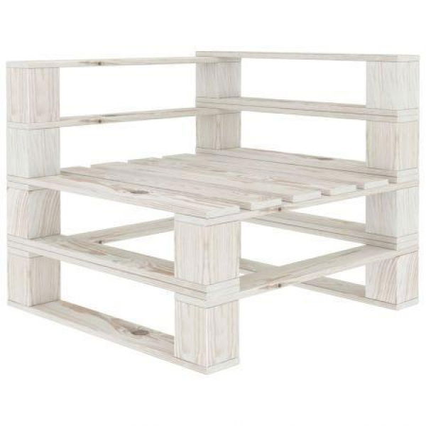 Garden Pallet Corner Sofa Wood White