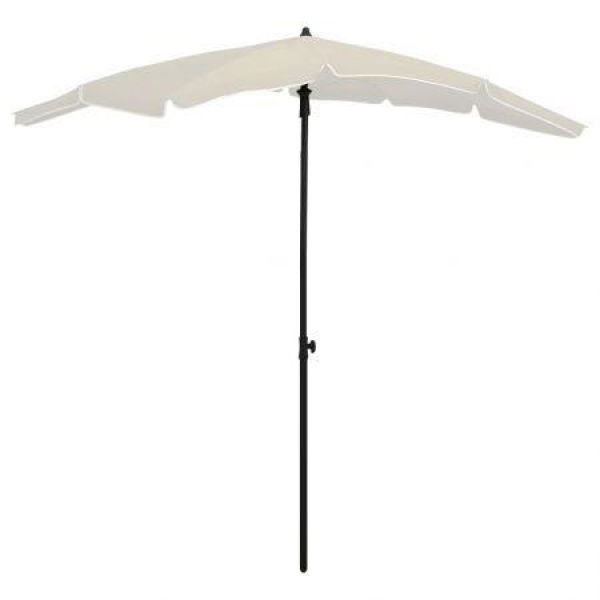 Garden Parasol With Pole 200x130 Cm Sand