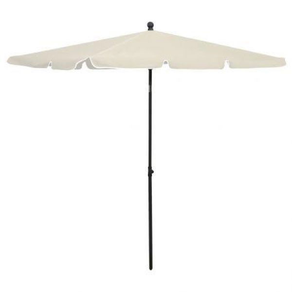 Garden Parasol With Pole 210x140 Cm Sand