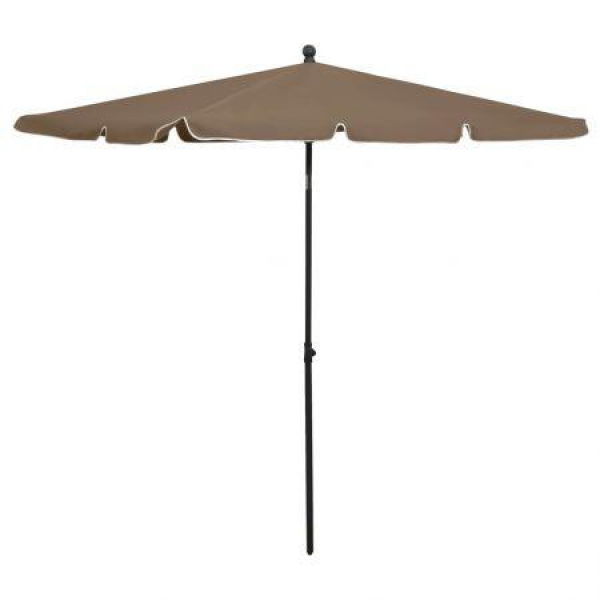 Garden Parasol With Pole 210x140 Cm Taupe