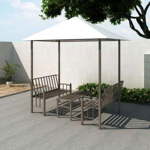 Garden Pavilion With Table And Benches 2.5x1.5x2.4m.