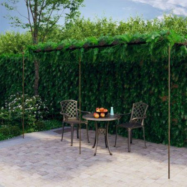 Garden Pergola Antique Brown 6x3x2.5m Iron.