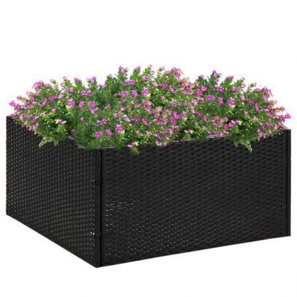 Garden Planter Black 80x80x40 Cm Poly Rattan