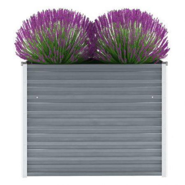 Garden Planter Galvanised Steel 100x40x77 Cm Grey