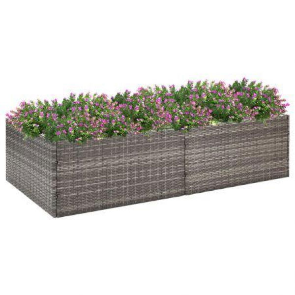 Garden Planter Grey 157x80x40 Cm Poly Rattan