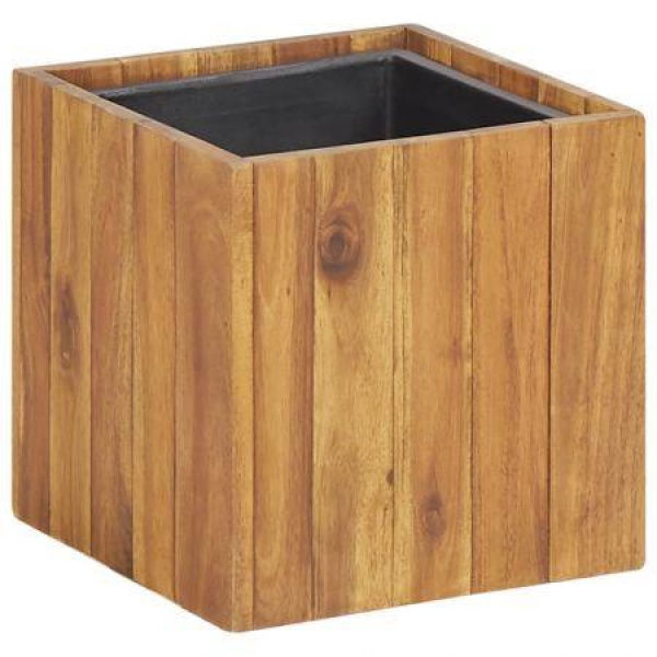 Garden Planter Pot 24.5x24.5x24.5 Cm Solid Acacia Wood