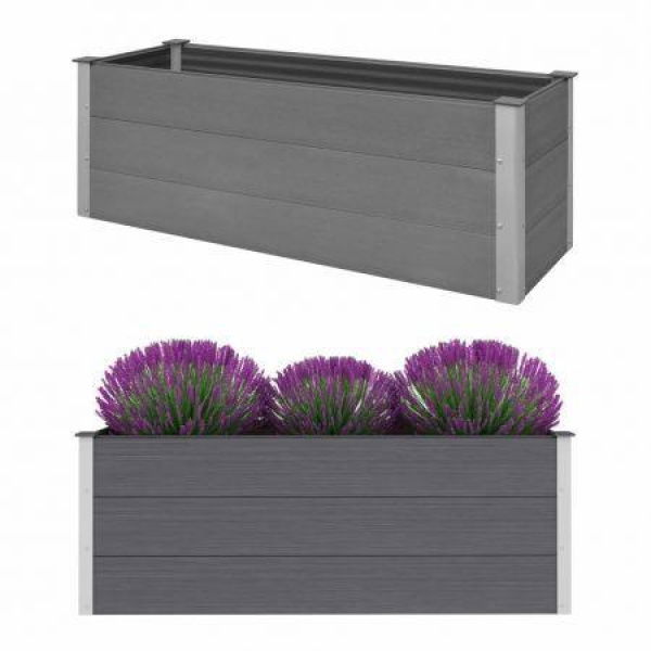 Garden Planter WPC 150x50x54 Cm Grey