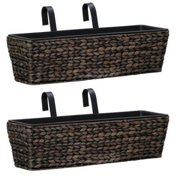 Garden Planters 2 Pcs Water Hyacinth Brown