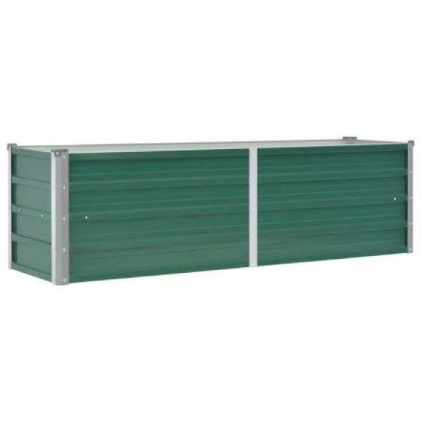 Garden Raised Bed Galvanised Steel 160x40x45 Cm Green