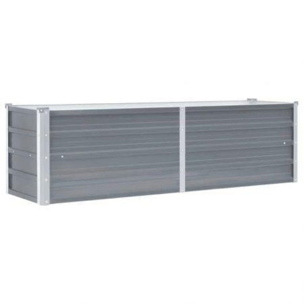 Garden Raised Bed Galvanised Steel 160x40x45 Cm Grey