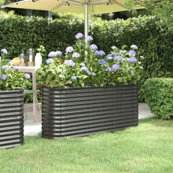 Garden Raised Bed Powder-Coated Steel 152x40x68 cm Anthracite