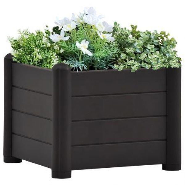 Garden Raised Bed PP Anthracite 43x43x35 Cm