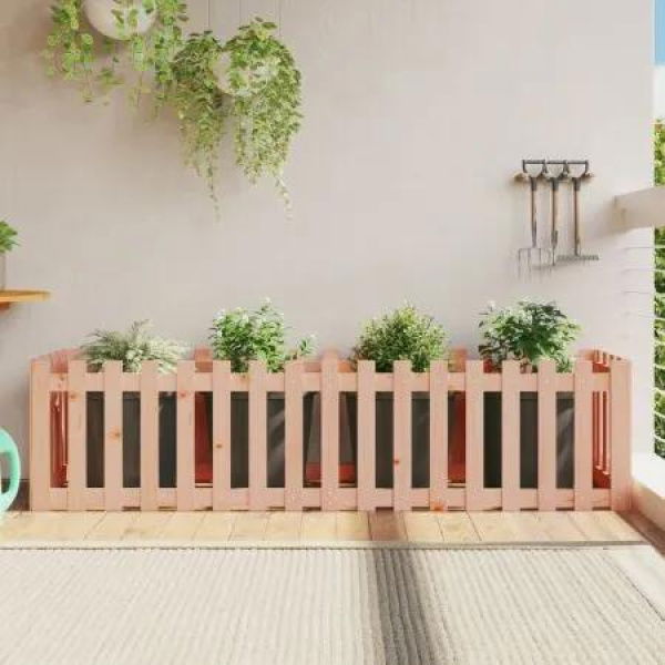 Garden Raised Bed with Fence Design 200x50x50 cm Solid Wood Douglas