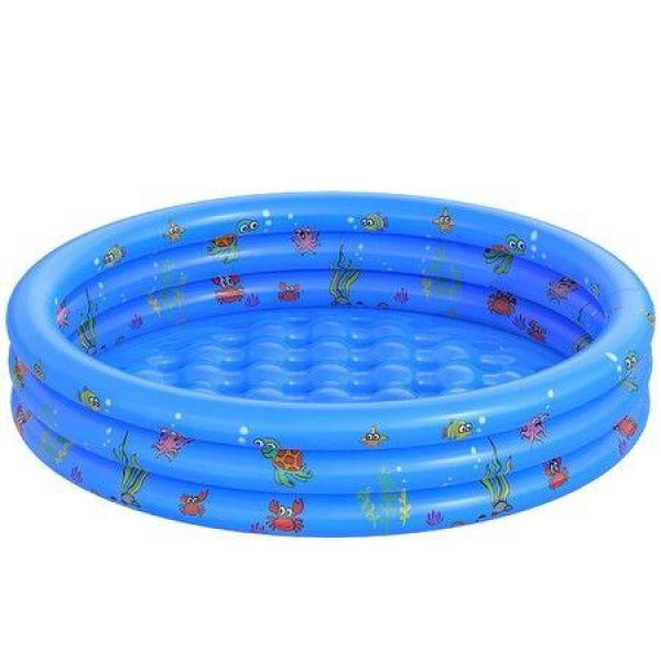 Garden Round Inflatable Baby Swimming Pool,Portable Inflatable Child Little Pump Pool,Kiddie Paddling Pool Indoor&Outdoor Toddler Water Game Play Center (Blue)