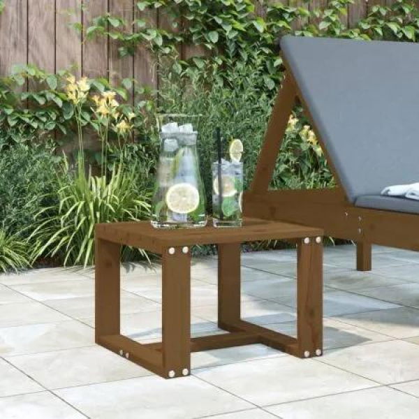 Garden Side Table Honey Brown 40x38x28.5 cm Solid Wood Pine