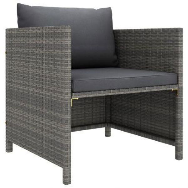 Garden Sofa With Cushions Grey Poly Rattan