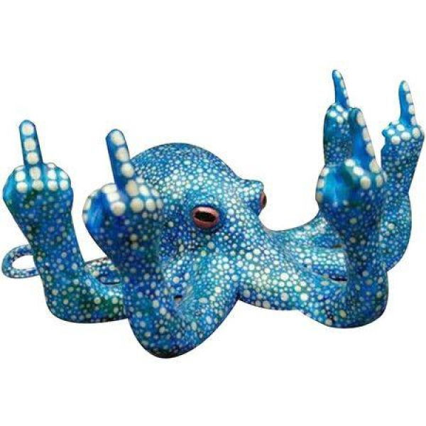 Garden StatueHandmadeanimals Octopus Decor Miniature Ornaments 14x12 CmBlue