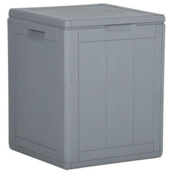 Garden Storage Box 90L Grey PP Rattan