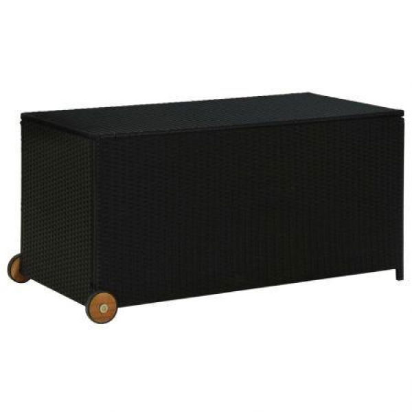 Garden Storage Box Black 120x65x61 Cm Poly Rattan