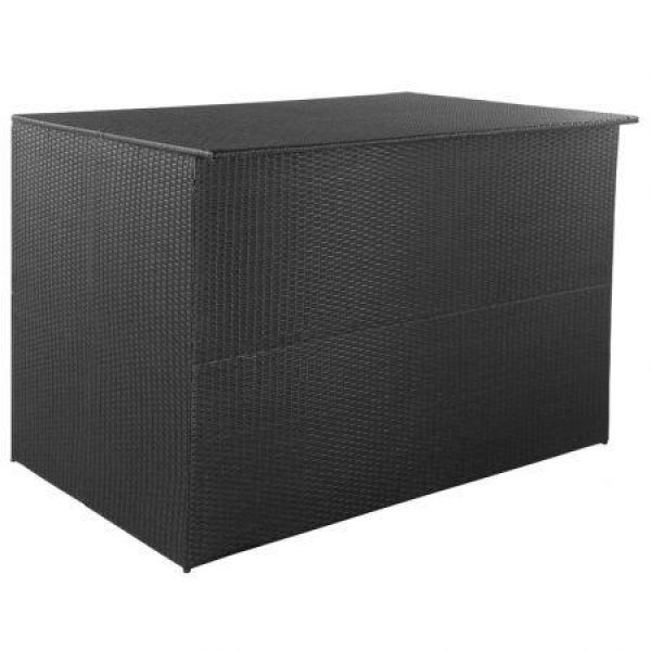 Garden Storage Box Black 150x100x100 Cm Poly Rattan