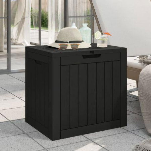 Garden Storage Box Black 55.5x43x53 Cm Polypropylene.