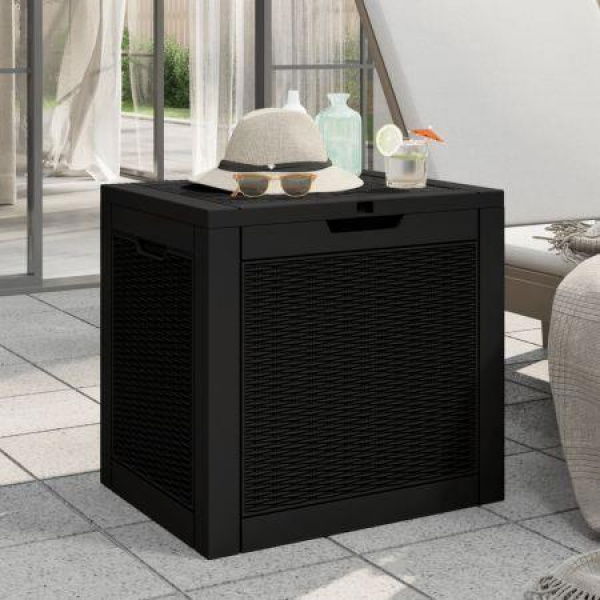 Garden Storage Box Black 55.5x43x53 Cm Polypropylene.