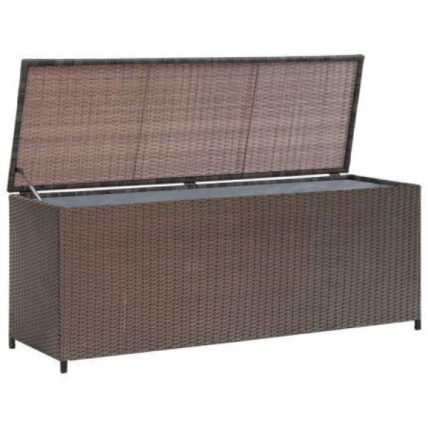 Garden Storage Box Brown 120x50x60 Cm Poly Rattan