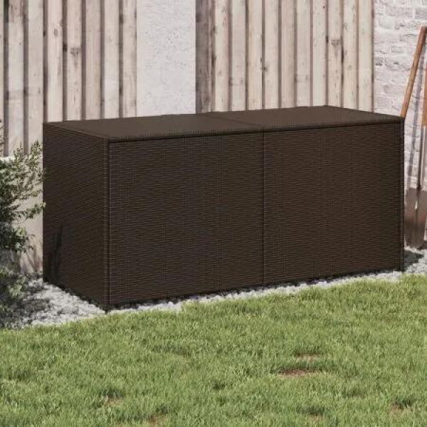 Garden Storage Box Brown 283L Poly Rattan