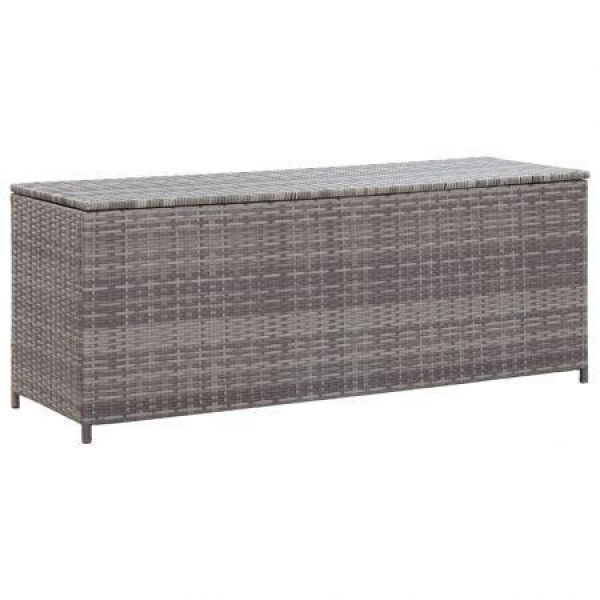 Garden Storage Box Grey 120x50x60 Cm Poly Rattan